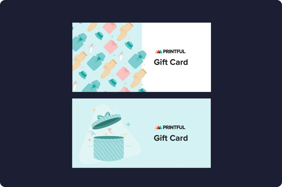 a gift card with a pattern of clothing