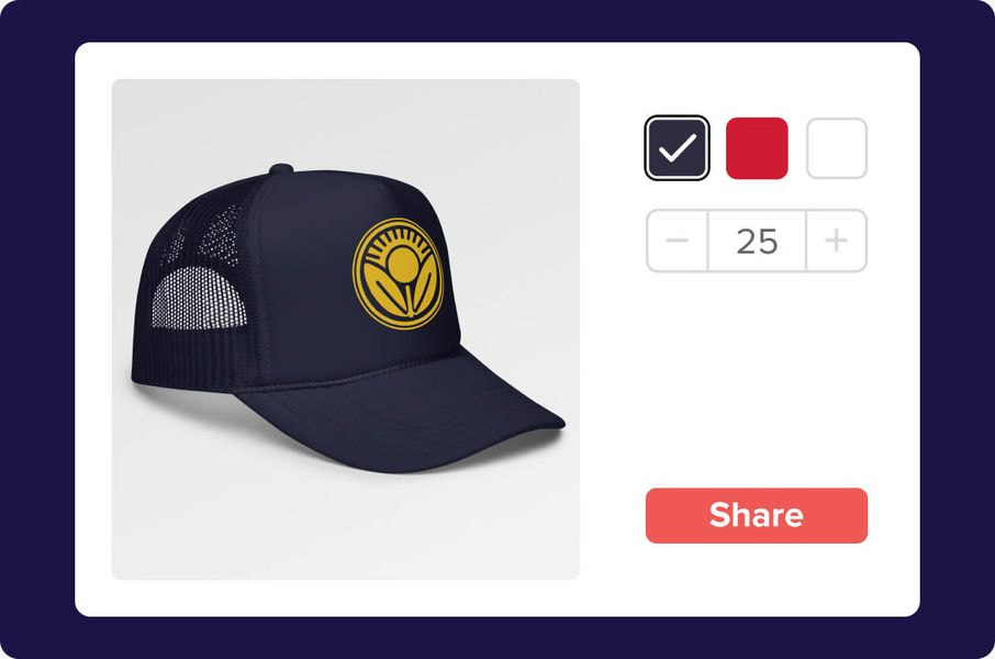 a black hat with a yellow logo