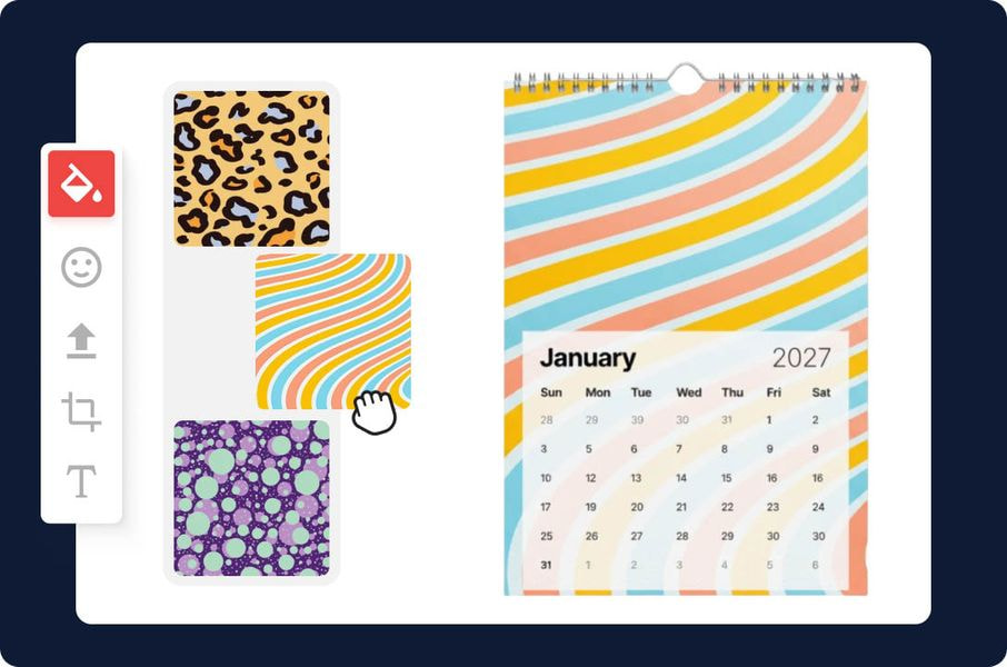 a calendar with different patterns