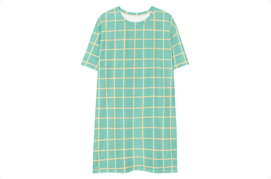 a green and yellow plaid shirt