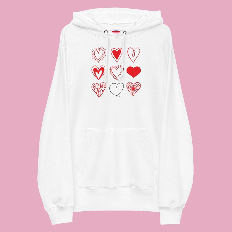 ハート模様のバレンタインデーパーカー