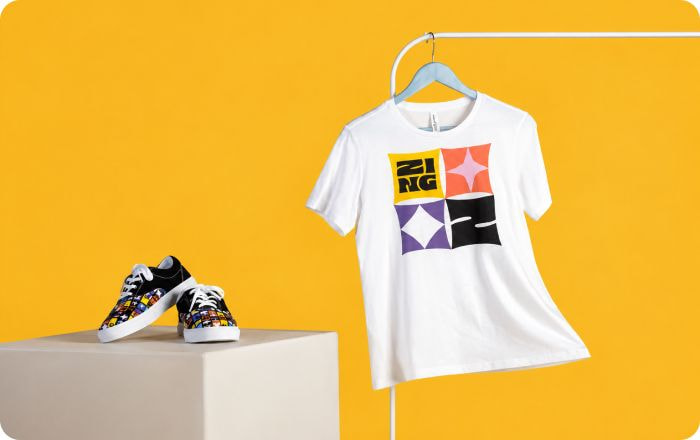 a white shirt and shoes