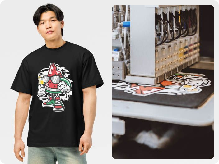 a man standing next to a machine