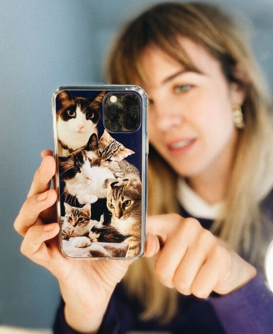 Girl posing with a dog