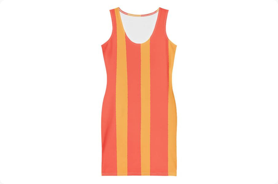 a dress with orange stripes