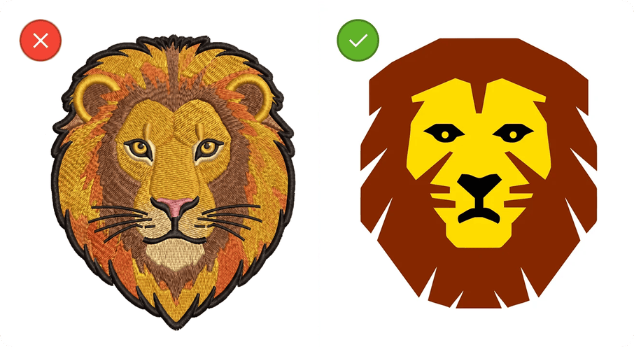 a lion face embroidery