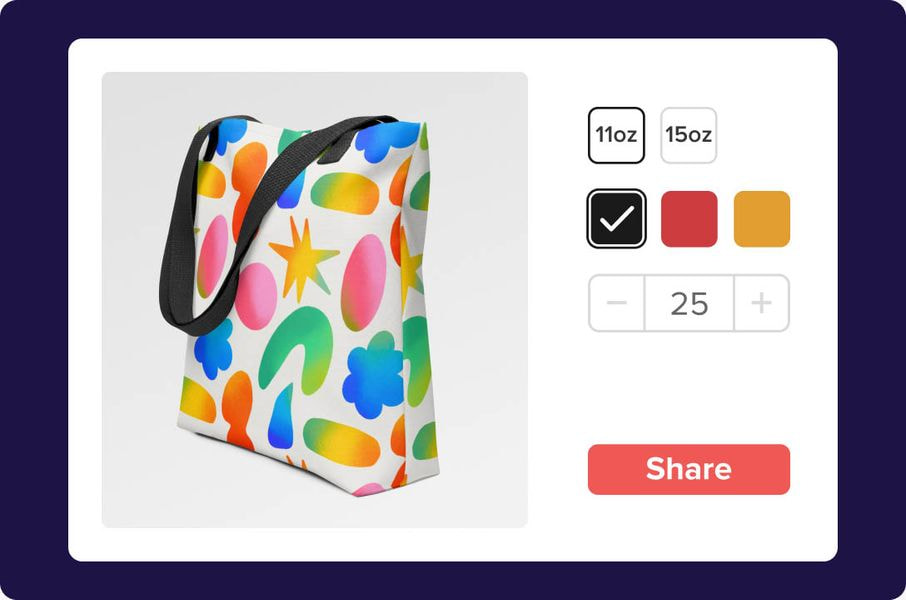 a bag with colorful designs