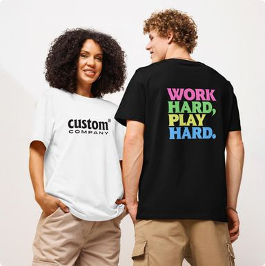 two people standing next to each other