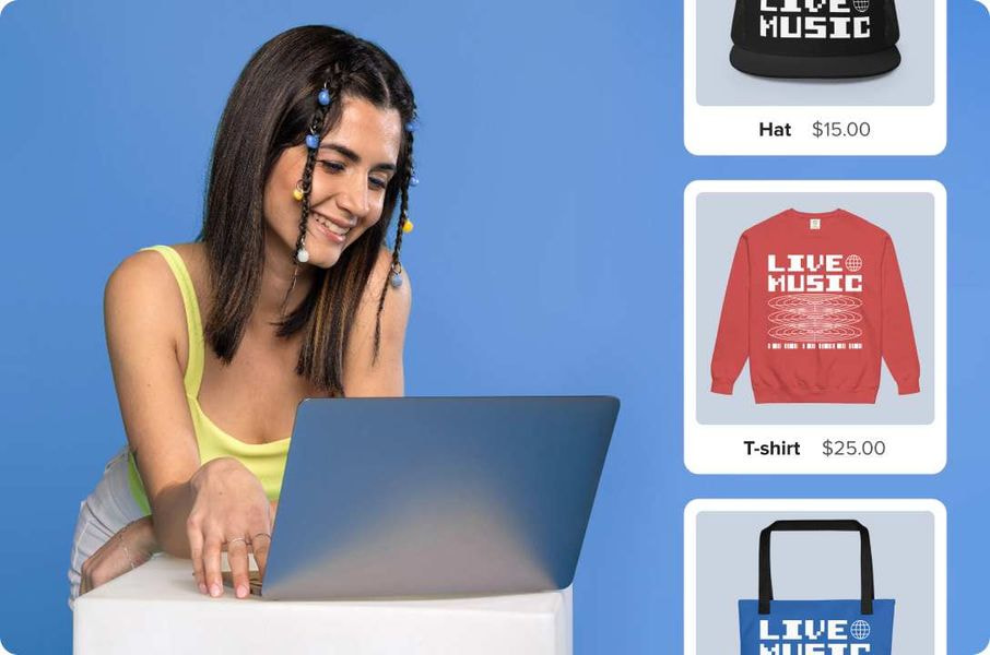 a woman looking at a laptop