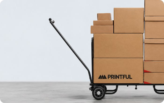 a cart with boxes on it