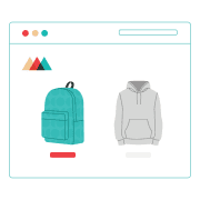 una ilustración de un catálogo de productos online