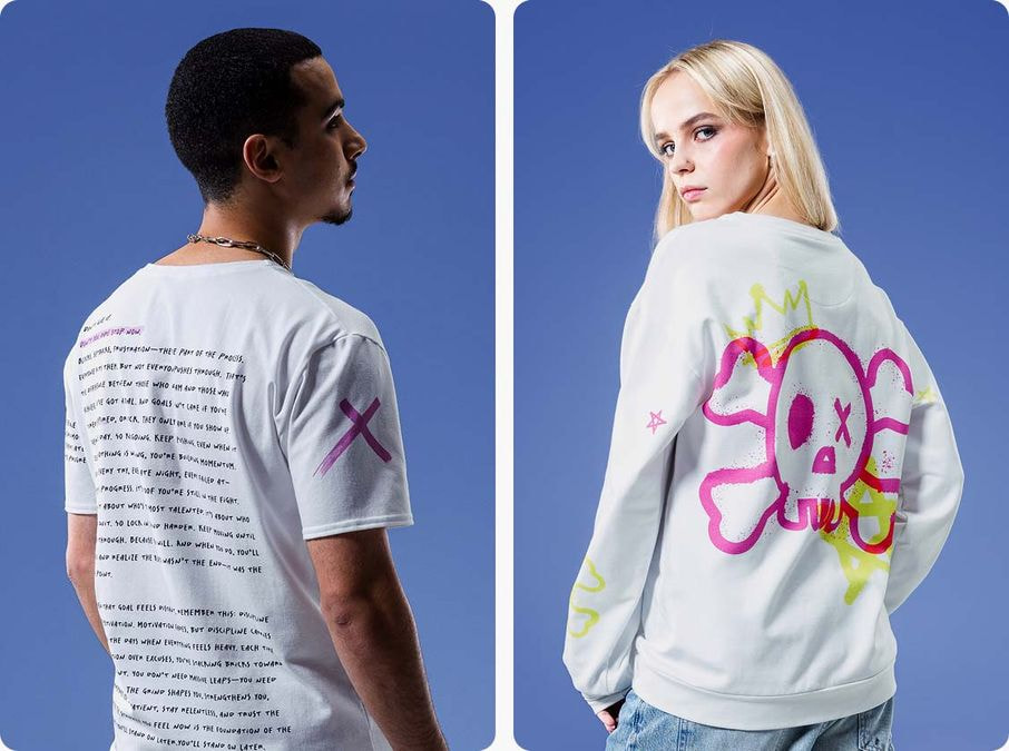 t-shirts blancs imprimés