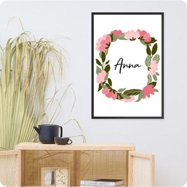 Idée cadeau tableau personnalisé avec prénom anna