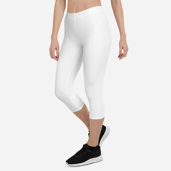 Y032 - PALM WHITE YOGA LEGGINGS READY DESIGN PRINTFUL TEMPLATE