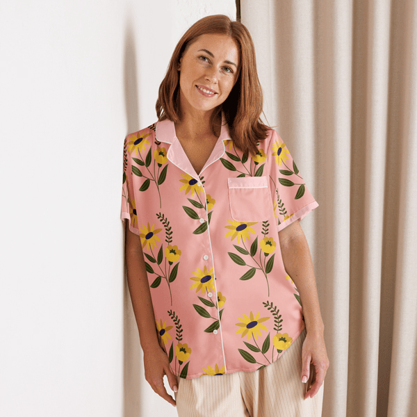 All-Over Print Women's Short Sleeve Pajama Top