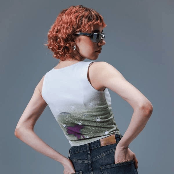 All-Over Print Cotton Crop Top