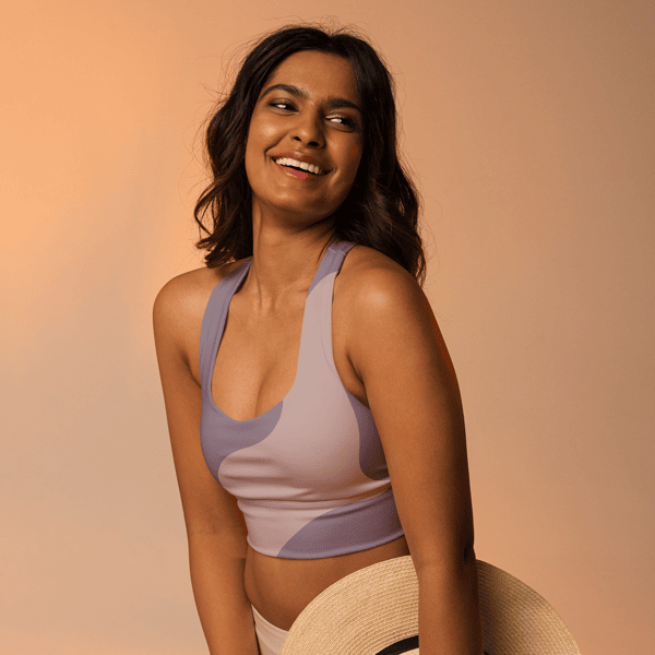 All-Over Print Recycled Longline Sports Bra