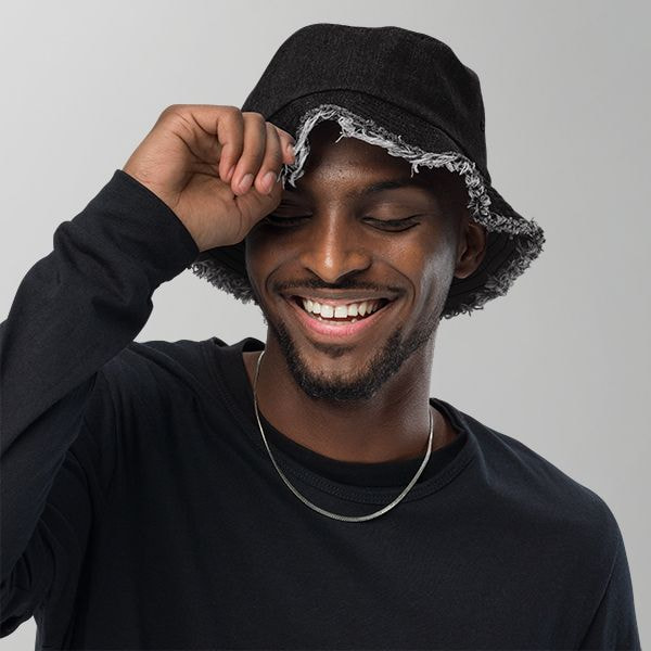 Distressed Denim Bucket Hat