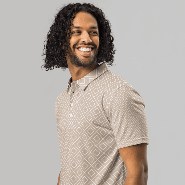 Men's All-Over Print Slim Fit Polo Shirt