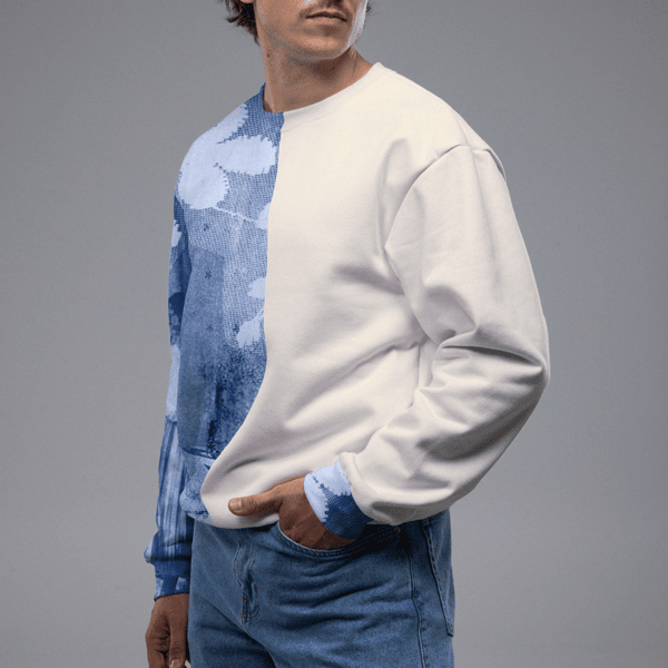 All-Over Print Oversized Cotton Sweatshirt