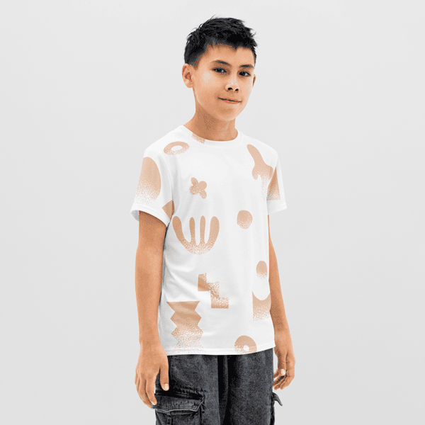 All-Over Print Youth Cotton Crew Neck T-shirt