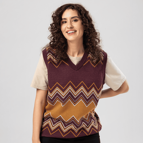 Unisex Knitted V-Neck Vest