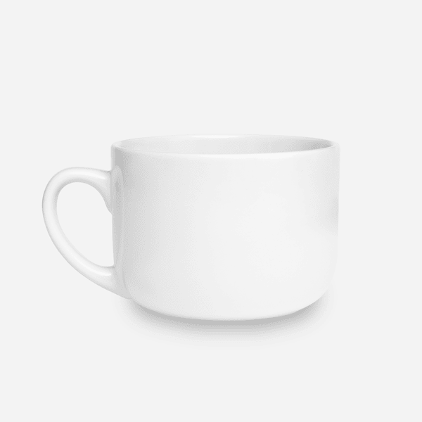 White Ceramic Latte Mug, 25oz