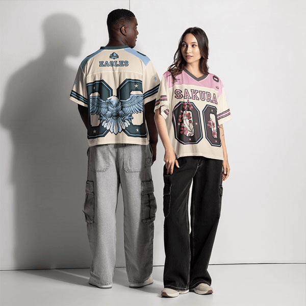 All-Over Print Boxy Football Jersey