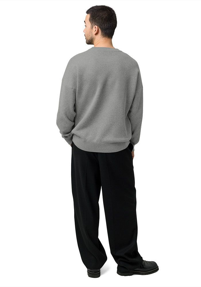 Unisex Relaxed Fit Knitted Crew Neck Sweater main 5