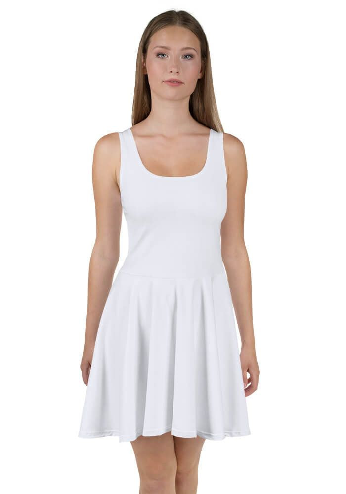 all white skater dress