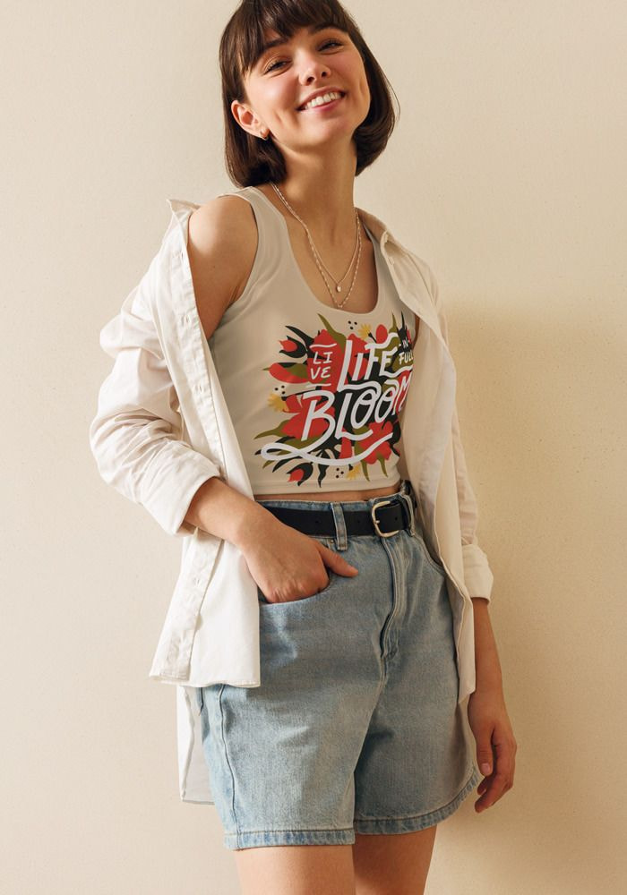 Printed cropped t-shirt