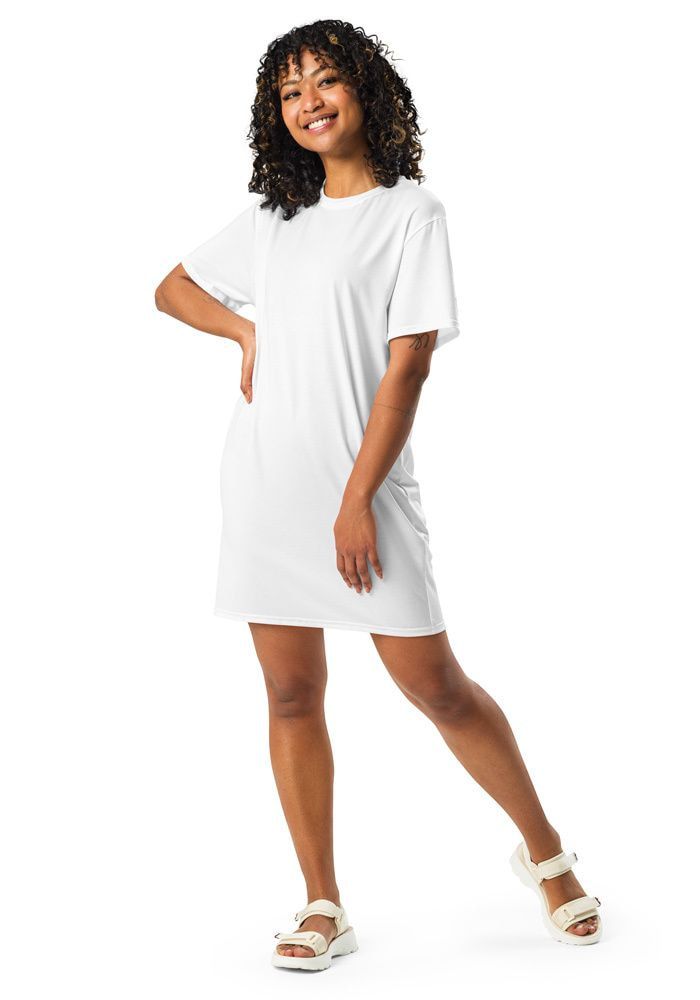 White t shirt shop with dress over