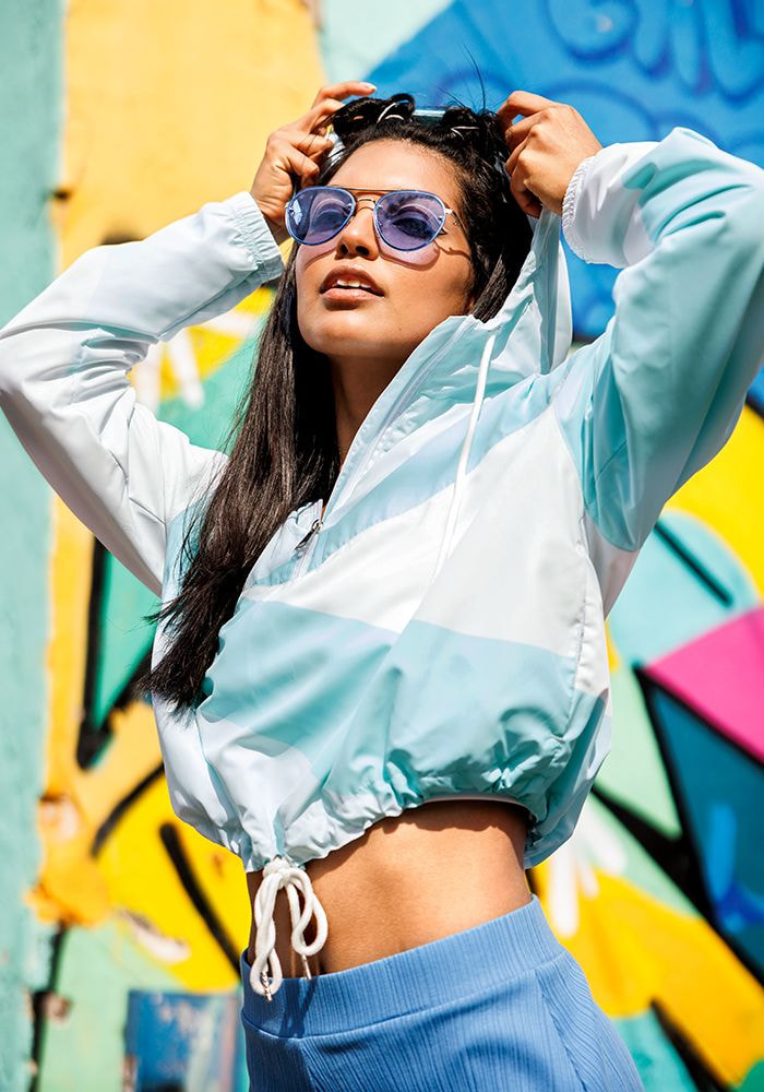 All The Way Up Women's Cropped Troposphere Windbreaker - ALL THE WAY UP