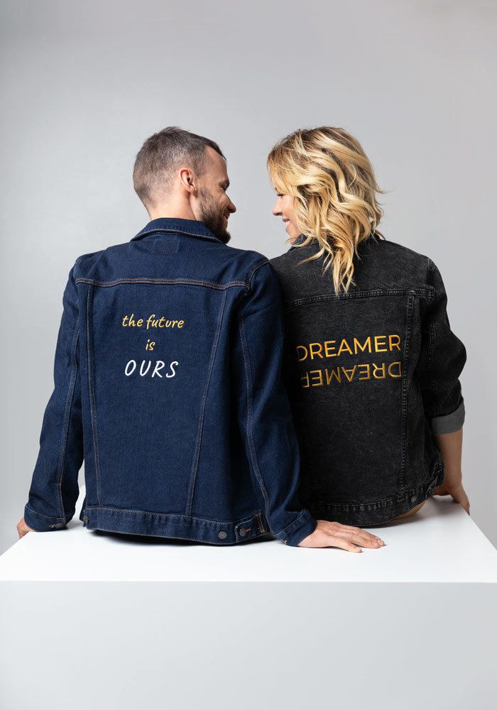 Regular Fit Text Printed Jean Jacket