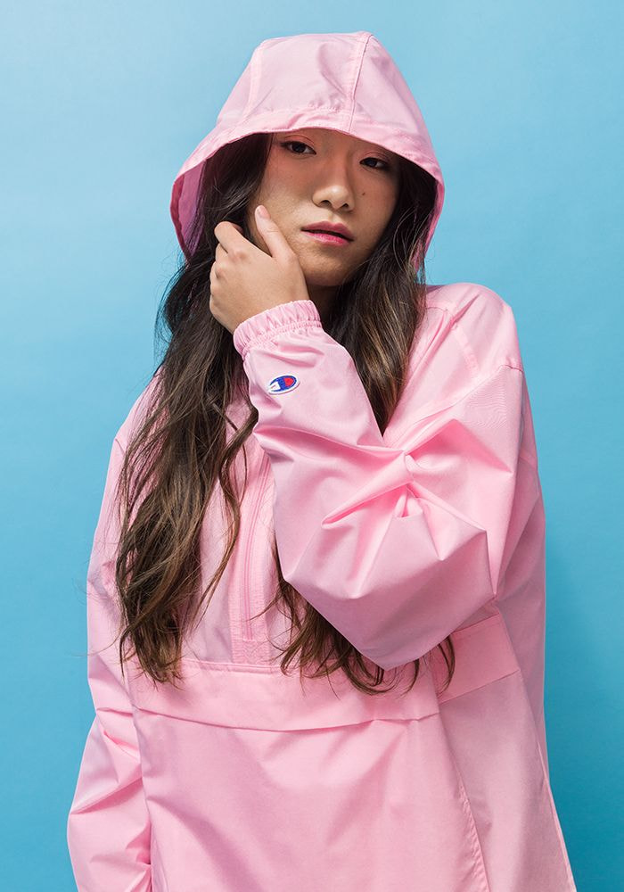 Pink champion cheap windbreaker