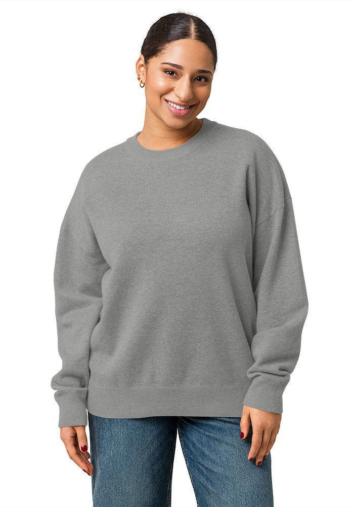 Unisex Relaxed Fit Knitted Crew Neck Sweater main 3