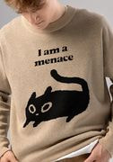 Unisex Relaxed Fit Knitted Crew Neck Sweater thumbnail 1