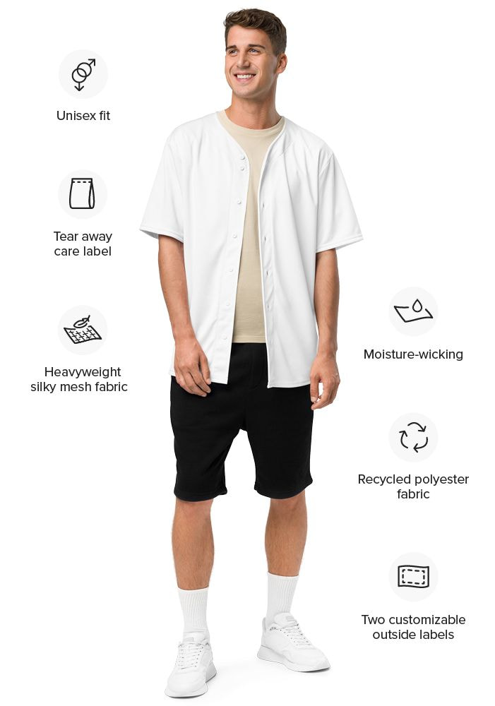 All-Over Print Recycled Unisex Baseball Jersey | Printful