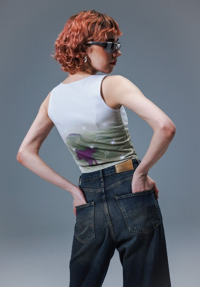 All-Over Print Cotton Crop Top main 2