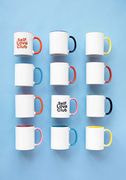 White Ceramic Mug with Color Inside thumbnail 3