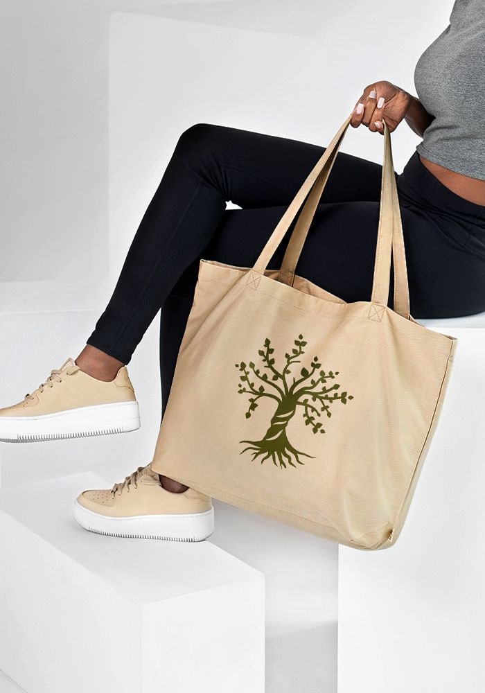 Large G Tote Shopping Bag in Eco-Cotton