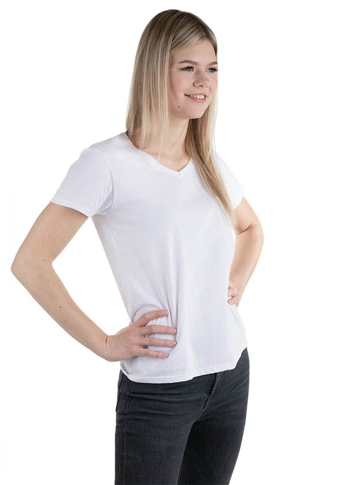 camiseta cuello pico mujer