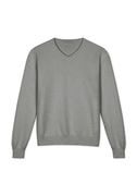 Unisex Knitted V Neck Classic Fit Sweater thumbnail 1