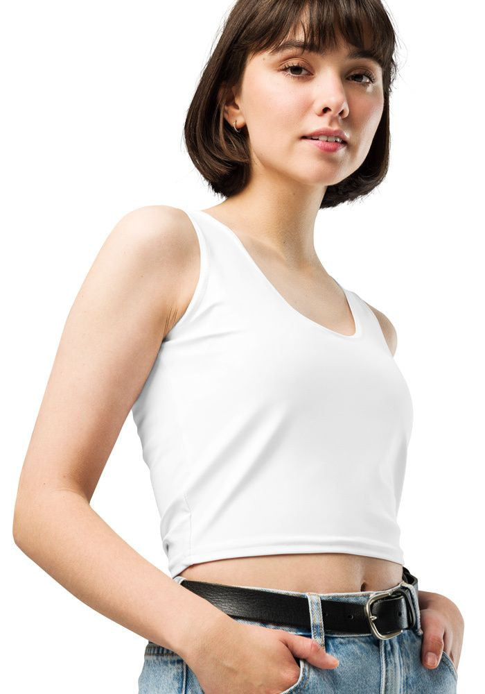 Crop Tank Top - White - Ladies