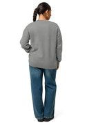 Unisex Relaxed Fit Knitted Crew Neck Sweater thumbnail 4