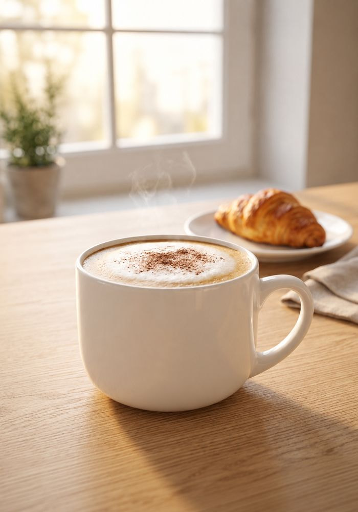 White Ceramic Latte Mug, 25oz main 2