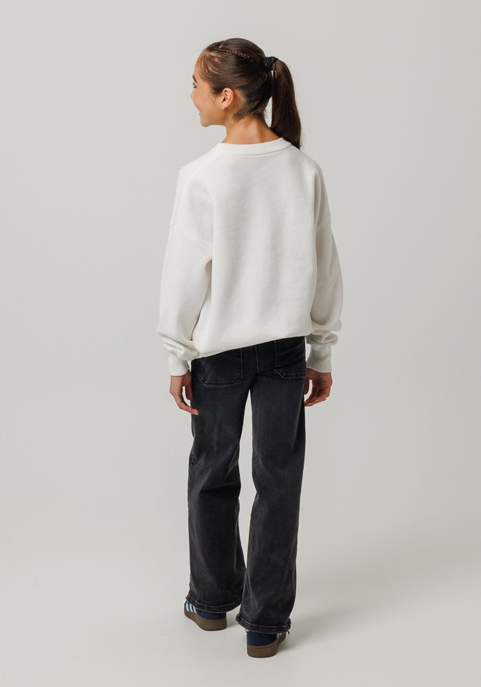 Kids Knitted Relaxed Fit Crewneck Sweater main 2