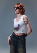 All-Over Print Cotton Crop Top thumbnail 1