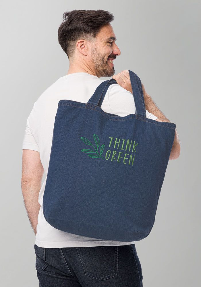 Organic Denim Tote Bag - Mantis M196