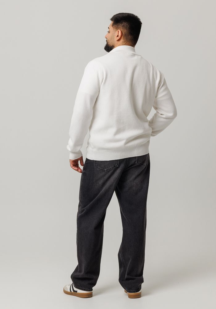 Unisex Knitted Quarter Zip Sweater main 3